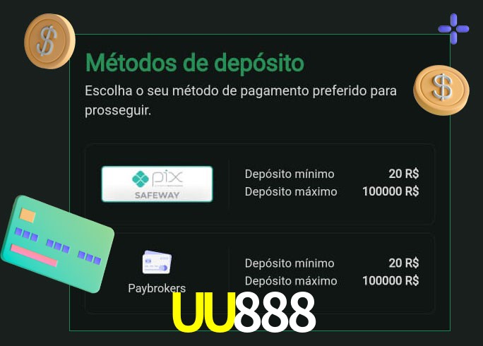 O cassino UU888 oferece uma grande variedade de métodos de pagamento